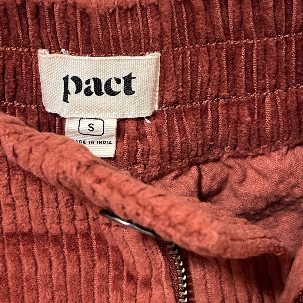 Pact Corduroy Peg Leg Pants Small Rust Organic Cotton - Picture 2 of 4